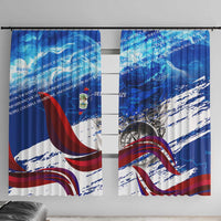 Belize One Flag One Heart Window Curtain Caribbean Heartbeat - Where Compass Meets Culture
