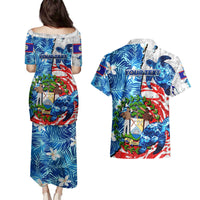 Sea Turtle Belize Couples Matching Puletasi and Hawaiian Shirt Ocean Soul Tropical Spirit