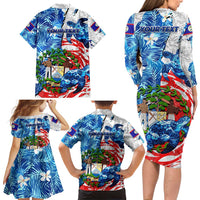 Sea Turtle Belize Family Matching Long Sleeve Bodycon Dress and Hawaiian Shirt Ocean Soul Tropical Spirit