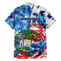 Sea Turtle Belize Family Matching Off The Shoulder Long Sleeve Dress and Hawaiian Shirt Ocean Soul Tropical Spirit