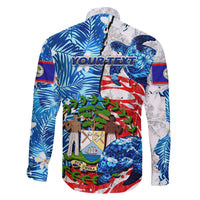 Sea Turtle Belize Family Matching Off The Shoulder Long Sleeve Dress and Hawaiian Shirt Ocean Soul Tropical Spirit