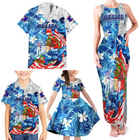 Sea Turtle Belize Family Matching Tank Maxi Dress and Hawaiian Shirt Ocean Soul Tropical Spirit