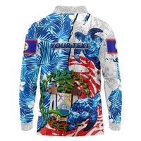 Sea Turtle Belize Long Sleeve Polo Shirt Ocean Soul Tropical Spirit
