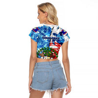 Sea Turtle Belize Raglan Cropped T Shirt Ocean Soul Tropical Spirit