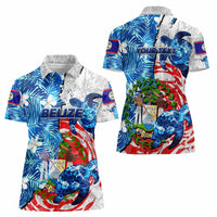 Sea Turtle Belize Women Polo Shirt Ocean Soul Tropical Spirit