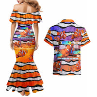 The Ocean Best Dad Couples Matching Mermaid Dress and Hawaiian Shirt Like Marlin Happy Fathers Day To a True Hero - Wonder Print Shop