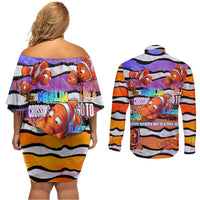 The Ocean Best Dad Couples Matching Off Shoulder Short Dress and Long Sleeve Button Shirt Like Marlin Happy Fathers Day To a True Hero - Wonder Print Shop