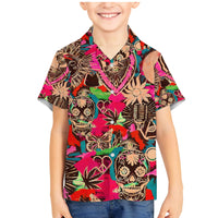 Festival Memories Skull Family Matching Mermaid Dress and Hawaiian Shirt - Wonder Print Shop