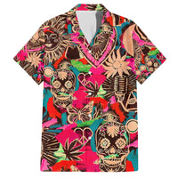 Festival Memories Skull Family Matching Off Shoulder Short Dress and Hawaiian Shirt - Wonder Print Shop
