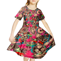 Festival Memories Skull Kid Short Sleeve Dress - Wonder Print Shop