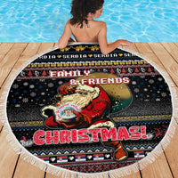 Serbia Beach Blanket Merry Christmas Family and Friends - Wonder Print Shop