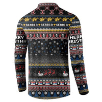 Serbia Button Sweatshirt Merry Christmas Family and Friends - Wonder Print Shop