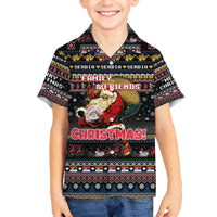 Serbia Family Matching Off The Shoulder Long Sleeve Dress and Hawaiian Shirt Merry Christmas Family and Friends - Wonder Print Shop