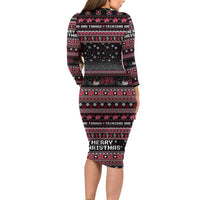 Trinidad and Tobago Family Matching Long Sleeve Bodycon Dress and Hawaiian Shirt Merry Christmas Family and Friends - Wonder Print Shop