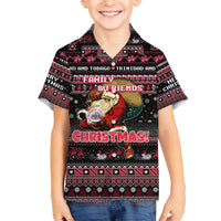 Trinidad and Tobago Family Matching Off The Shoulder Long Sleeve Dress and Hawaiian Shirt Merry Christmas Family and Friends - Wonder Print Shop