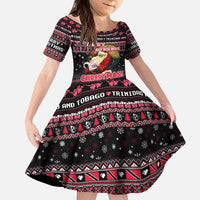 Trinidad and Tobago Kid Short Sleeve Dress Merry Christmas Family and Friends - Wonder Print Shop