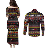 Germany Couples Matching Puletasi and Long Sleeve Button Shirt Merry Christmas Family and Friends - Wonder Print Shop