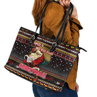 Germany Leather Tote Bag Merry Christmas Family and Friends - Wonder Print Shop