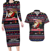 Haiti Couples Matching Long Sleeve Bodycon Dress and Hawaiian Shirt Merry Christmas Family and Friends - Wonder Print Shop