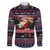 Haiti Family Matching Off The Shoulder Long Sleeve Dress and Hawaiian Shirt Merry Christmas Family and Friends - Wonder Print Shop