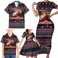 Haiti Family Matching Short Sleeve Bodycon Dress and Hawaiian Shirt Merry Christmas Family and Friends - Wonder Print Shop