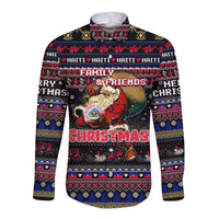 Haiti Long Sleeve Button Shirt Merry Christmas Family and Friends - Wonder Print Shop