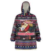Haiti Wearable Blanket Hoodie Merry Christmas Family and Friends - Wonder Print Shop
