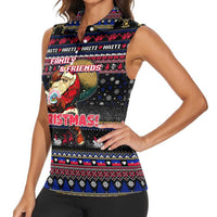 Haiti Women Sleeveless Polo Shirt Merry Christmas Family and Friends - Wonder Print Shop