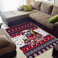 Bulldog Merry Woofmas Area Rug Christmas Dog Art Style - Wonder Print Shop