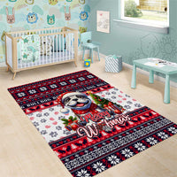 Bulldog Merry Woofmas Area Rug Christmas Dog Art Style - Wonder Print Shop
