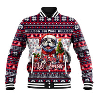 Bulldog Merry Woofmas Baseball Jacket Christmas Dog Art Style - Wonder Print Shop