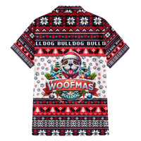 Bulldog Merry Woofmas Family Matching Off The Shoulder Long Sleeve Dress and Hawaiian Shirt Christmas Dog Art Style - Wonder Print Shop