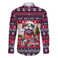 Bulldog Merry Woofmas Family Matching Puletasi and Hawaiian Shirt Christmas Dog Art Style - Wonder Print Shop