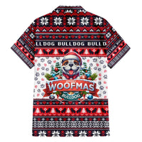 Bulldog Merry Woofmas Family Matching Short Sleeve Bodycon Dress and Hawaiian Shirt Christmas Dog Art Style - Wonder Print Shop