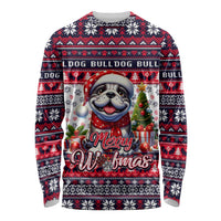 Bulldog Merry Woofmas Long Sleeve Shirt Christmas Dog Art Style - Wonder Print Shop