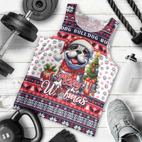 Bulldog Merry Woofmas Men Tank Top Christmas Dog Art Style - Wonder Print Shop