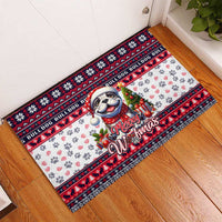 Bulldog Merry Woofmas Rubber Doormat Christmas Dog Art Style - Wonder Print Shop