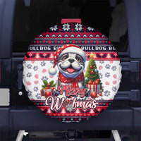Bulldog Merry Woofmas Spare Tire Cover Christmas Dog Art Style - Wonder Print Shop