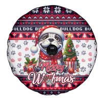 Bulldog Merry Woofmas Spare Tire Cover Christmas Dog Art Style - Wonder Print Shop