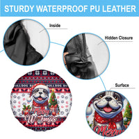 Bulldog Merry Woofmas Spare Tire Cover Christmas Dog Art Style - Wonder Print Shop