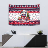Bulldog Merry Woofmas Tapestry Christmas Dog Art Style - Wonder Print Shop