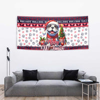 Bulldog Merry Woofmas Tapestry Christmas Dog Art Style - Wonder Print Shop