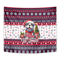 Bulldog Merry Woofmas Tapestry Christmas Dog Art Style - Wonder Print Shop