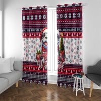 Bulldog Merry Woofmas Window Curtain Christmas Dog Art Style - Wonder Print Shop