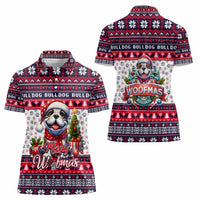 Bulldog Merry Woofmas Women Polo Shirt Christmas Dog Art Style - Wonder Print Shop