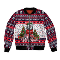 Alaska Merry Woofmas Bomber Jacket Christmas Dog Art Style - Wonder Print Shop
