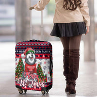 Alaska Merry Woofmas Luggage Cover Christmas Dog Art Style - Wonder Print Shop