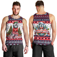 Alaska Merry Woofmas Men Tank Top Christmas Dog Art Style - Wonder Print Shop