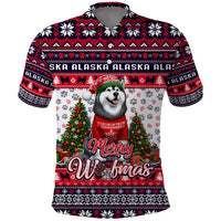 Alaska Merry Woofmas Polo Shirt Christmas Dog Art Style - Wonder Print Shop