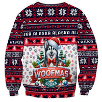 Alaska Merry Woofmas Sweatshirt Christmas Dog Art Style - Wonder Print Shop